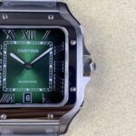 Fake Cartier Watch Santos de Cartier Large Stainless Steel Green Dial WSSA0062 BVF(1:1 replica) - Image 5