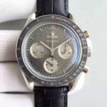 Replica Omega Speedmaster Apollo 17 40th anniversary Gray Dial Leather Strap Manual Winding