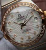 Replica Omega V6 Constellation 35mm SS White Dial Diamonds   Bezel Markers RG Bezel A2500 - Image 3