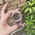 Patek Philippe Replica 11 Watch Nautilus 5712 Rose Gold Wrapped Chocolate Dial GRF 40mm - Image 4