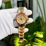 Rolex Daytona Rainbow Replica Watch 18K Gold Wrapped Customs Moissanite   Gemstones 40mm - Image 2