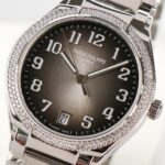 Fake Diamond Watch Replica Patek Philippe Twenty~4 Ladies Stainless Steel Grey Sunburst Dial 7300/1200A-010(1:1 replica) - Image 5
