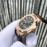Patek Philippe Nautilus 5712 Rose Gold Replica Watch Leather Strap Factory GR 40mm - Image 4