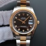 Replica Rolex DateJust 41mm 126333 Noob YG Wrapped Black Dial SS/YG Jubilee Bracelet A3136