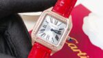 Santos Demoisell Santos Platinum Diamonds Collection – Steel Mini – Red(1:1 replica) - Image 2