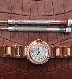 Replica Cartier Ballon Bleu 28mm RG Diamonds Bezel White Dial Bracelet Ronda Quartz - Image 8