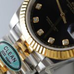 Rolex DateJust Replica Watches Black Dial Moissanite Diamonds Clean Factory 41mm - Image 7