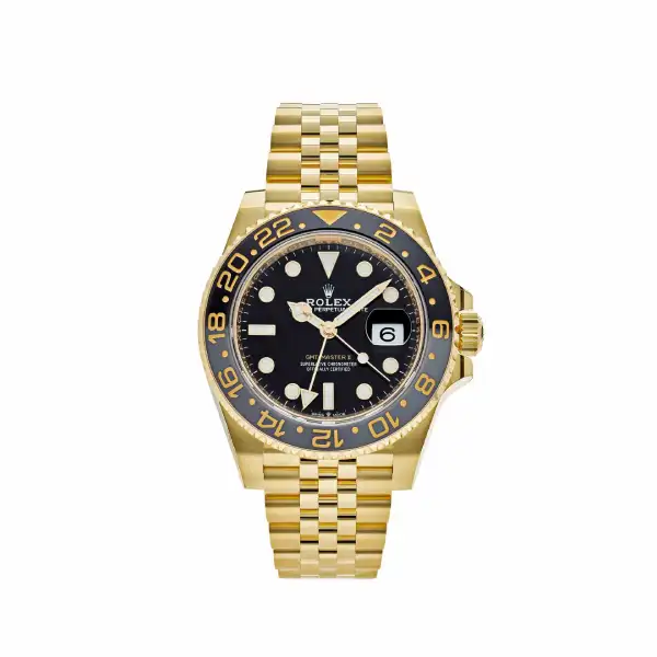 99756AA3-5DEF-EAC9-68D2-EE1FA230C9D7.webp Rolex Gmt Master II Gold Black Dial Replica - Image 1