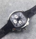 Replica Cartier Roadster SS Black Dial Black Rubber Strap A7750 - Image 2