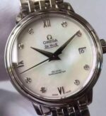 Replica Omega MKF De Ville 33mm Diamonds Markers White Dial SS Bracelet A2824 - Image 3
