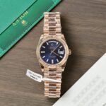 Rolex Day-Date Dial Blue Copies Watch Custom Weight 186Gram 18K Gold Wrapped 40mm - Image 4