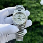 Rolex Day-Date Replica Watch Custom Mother Of Pearl   Moissanite Diamonds Baguetee 40mm - Image 2