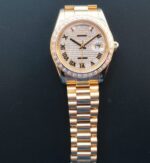 Replica Rolex Day-Date II RG Diamonds Full Bezel/Dial Roman Markers RG Bracelet A3255 - Image 7