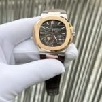 Patek Philippe Nautilus 5712 Demi Rose Plated Leather Strap Rep 11 Watch Factory GR 40mm