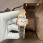 Patek Philippe Replica 11 Watch Nautilus 7010 Rose Gold With Stone Metal Strap 32mm - Image 2