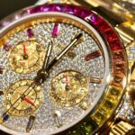Rolex Daytona 116598RBOW Refined Moissanite   Synthentic Gemstone 18K Gold Wrapped 40mm - Image 7