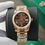Rolex Day-Date 128235 Replica Watch Dial Chocolate Weight 158gram QF Factory 36mm