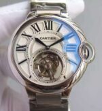 Replica Cartier Ballon Bleu Tourbillon 46MM White Dial SS Bracelet