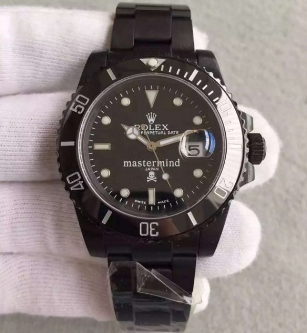 9C37AA25-0E4C-AEEF-C4C0-C711EE559807.jpg Replica Rolex Mastermind Submariner 116610 PVD Black Dial PVD Bracelet A2836 - Image 1