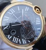 Replica Cartier Ballon Bleu De Cartier Chrono 44mm YG Black Dial Leather Strap A8101 - Image 2