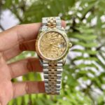 Rolex DateJust 18K Gold Wrapped Replica Watch Palm Leaf Dial GM 36mm
