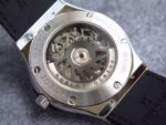 Replica Hublot Classic Fusion Tourbillon 45mm TF Skeleton Dial Black Gummy Strap A23J - Image 4