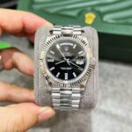 Rolex Replica 1:1 Watch Day-Date 228236 Black Dial With Stone Number GM Factory 40mm