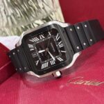 Cartier Replica Watches Santos Black Dial Roman Numeral Pile BV Factory 39.8mm - Image 2