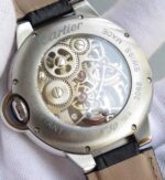 Replica Cartier Ballon Bleu Skeleton Tourbillon Black Dial Black Leather Strap - Image 6