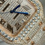 Cartier Santos Men s Full Diamond Replica Watch Highest Quality 39.8mm - Image 5