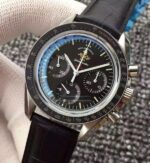 Replica Omega Speedmaster MoonWatch 1957 Black Dia Leathe Manual Winding - Image 2