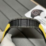 Swiss Replica Richard Mille RM 12-01 Tourbillon Watch ?C Bold Yellow Fabric Strap, Carbon Fiber Barrel Case, Skeleton Dial - Image 6