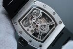 Replica Richard Mille RM057 Dragon Phoenix SS Case Diamonds Bezel Silver Dial Black Rubber Strap - Image 3