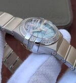 Replica Omega V6 Constellation 27mm SS Blue Dial Diamonds Markers SS Bracelet A8520 - Image 5