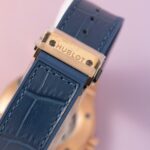 Hublot Replica Watch Classic Fusion King Gold Blue Dial Moissanite Diamond Bezel 38mm - Image 9