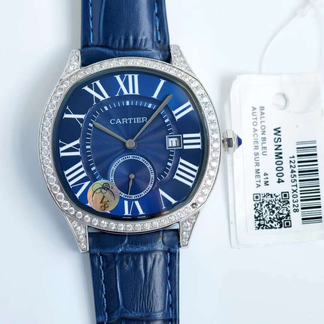 A0A33A6A-BBDF-A129-17B5-506EA05D3C69.jpg Cartier – Drive de Cartier white gold and diamonds – 40mm(1:1 replica) - Image 1