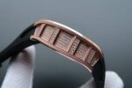 Replica Richard Mille RM057 Dragon Phoenix RG Case Diamonds Bezel RG Dial Black Rubber Strap - Image 4