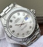 Replica Rolex DateJust 28mm Fluted Bezel White Dial Diamonds Markers Bracelet A2236 - Image 3