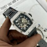 Richard Mille RM 010 Replica 1:1 Watch Silver With Stone Bezel AG 40MM - Image 2