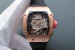 Replica Richard Mille RM027 RG Skeleton Dial Black Nylon Strap 6T51