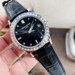 Replica PATEK PHILIPPE Calatrava ZF 5298p Date Sweep Seconds in Diamond Bezel Black Dial ZF factory