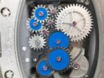 Replica Richard Mille RM018 Hommage a Boucheron SS Yellow Skeleton Dial Blue Rubber Strap 6T51 - Image 8