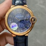 Ballon Bleu De Fake Cartier Watch Rose Gold 42mm Blue Dial Leather Strap WGBB0036 AF(1:1 replica) - Image 10