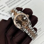 Rolex Replica 1:1 Watch DateJust Women s Genuine Gold Wrapped Brown Dial GM Factory 31mm - Image 3