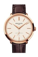 Patek Philippe Calatrava Silver Dial 18k Rose Gold Leather 38mm Men’s Watch 5123R-001(1:1 replica)