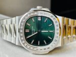 Replica PATEK PHILIPPE Nautilus 5711/1A PPF 1:1 Best Edition Green Textured Dial T Diamonds Bezel on SS Bracelet 324CS V4 - Image 9