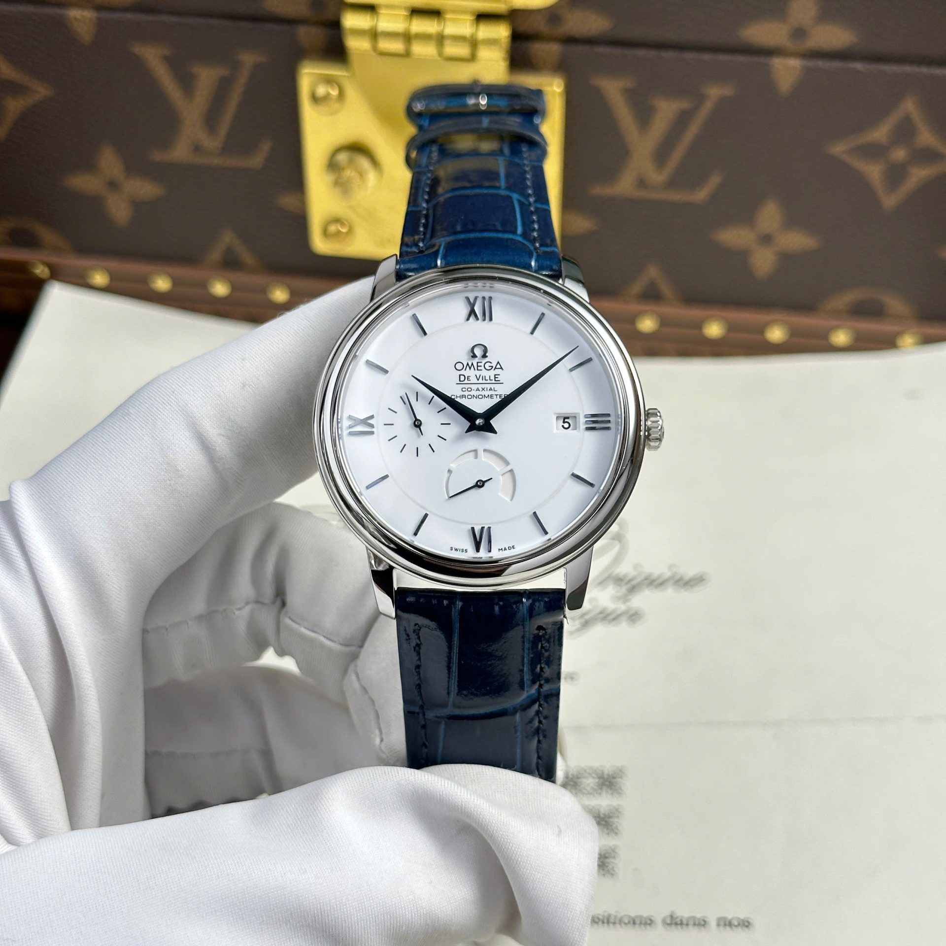 A4AD7558-B2B6-790A-BD0D-559F67F768F5.jpg Omega Replica Watch De Ville Prestige Power Reserve White Dial 39.5mm - Image 1