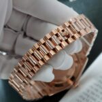 Rolex Day-Date Chocolate Dial Copies Watches Gold Wrapped + Moissanite Dial Markers Custom 40mm - Image 9