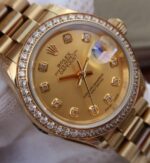 Replica Rolex DateJust 31mm Diamonds Bezel/Markers RG Case RG Gold Dial A2235 - Image 3