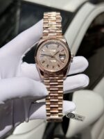 Rolex Day-Date Gold Wrapped Replica Watch With Moissanite Full DIal GM V2 40mm - Image 2
